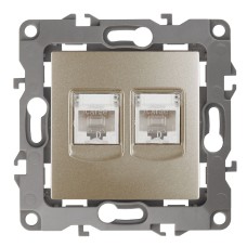 Розетка информационная двойная 2XRJ45 Эра 12-3108-04 Б0014732