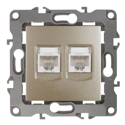 Розетка информационная двойная 2XRJ45 Эра 12-3108-04 Б0014732