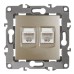 Розетка информационная двойная 2XRJ45 Эра 12-3108-04 Б0014732