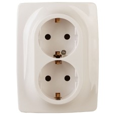 Розетка 2x2P+E Schuko Эра 12-2116-02 Б0029239