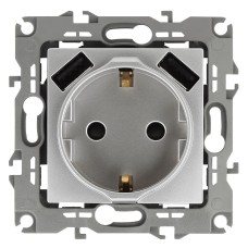 Розетка 2P+E со шторками и 2xUSB Эра 12-4109-03 Б0047842