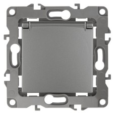 Розетка 2P+E Schuko со шторками с крышкой Эра 12-2103-12 Б0019327
