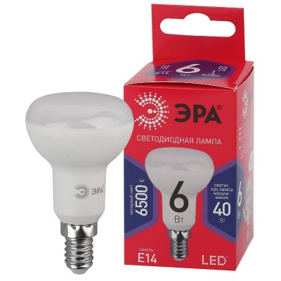 Лампа светодиодная Эра E14 6W 6500K LED R50-6W-865-E14 R Б0045335