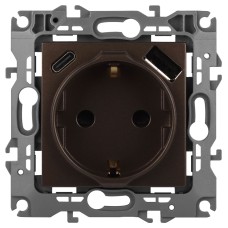 Розетка со шторками с USB type-A+C Эра 12-4108-13 Б0067757
