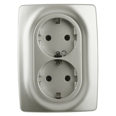 Розетка 2x2P+E Schuko со шторками Эра 12-2108-15 Б0036451