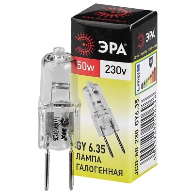 Лампа галогенная Эра GY6.35 50W 3000K GY6.35-JCD-50W-230V C0027374