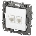 Розетка компьютерная двойная RJ45 Эра 12-3108-01М Б0065686