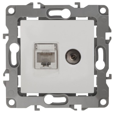 Розетка комбинированная RJ45+TV Эра 12-3110-01 Б0027441