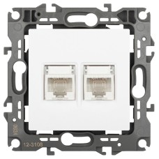 Розетка компьютерная двойная RJ45 Эра 12-3108-01М Б0065686