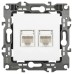 Розетка компьютерная двойная RJ45 Эра 12-3108-01М Б0065686