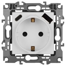Розетка со шторками с USB type-A+C Эра 12-4108-01М Б0067711