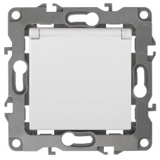 Розетка ЭРА 12 2P E Schuko со шторками с крышкой 16A 250V 12-2003-01 Б0038806