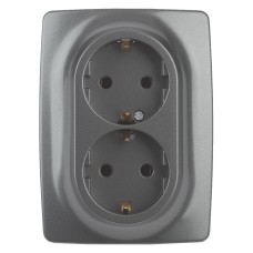 Розетка 2x2P+E Schuko со шторками Эра 12-2108-12 Б0036448