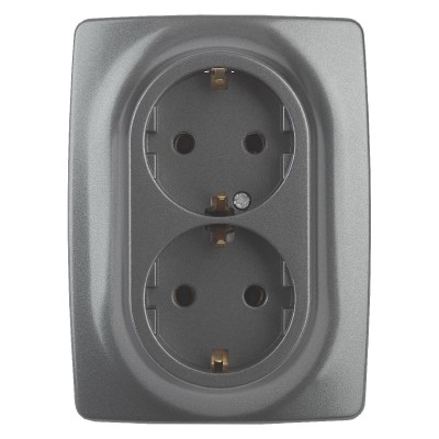 Розетка 2x2P+E Schuko со шторками Эра 12-2108-12 Б0036448