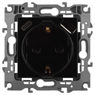 Розетка со шторками с USB type-A+C Эра 12-4108-06 Б0067746