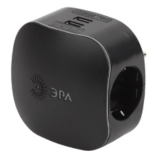 Разветвитель электрический Эра SP-3e-USB-BLACK Б0046364