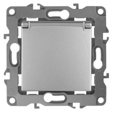 Розетка 2P+E Schuko со шторками с крышкой Эра 12-2103-03 Б0014695