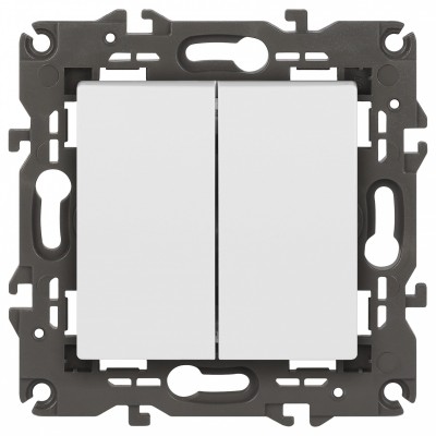 Переключатель двухклавишный без рамки Elegance 14-1106-01М