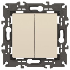 Переключатель двухклавишный без рамки Elegance 14-1106-02
