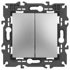 Переключатель двухклавишный без рамки Elegance 14-1106-03