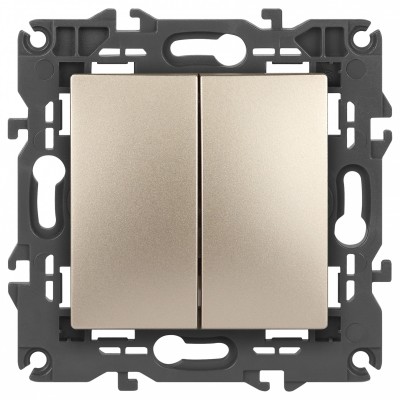Переключатель двухклавишный без рамки Elegance 14-1106-04