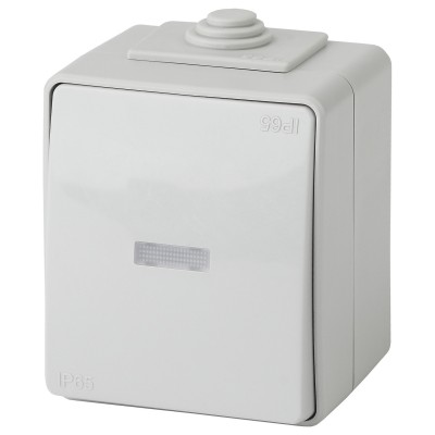 Переключатель одноклавишный с подсветкой Эра 11-1610-03