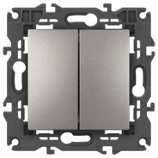 Переключатель перекрестный двухклавишный без рамки Elegance 14-1112-16