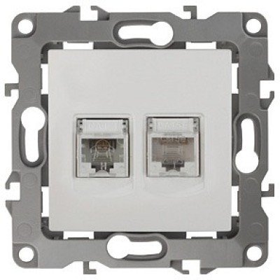 Розетка двойная RJ-11 и Ethernet RJ-45, без рамки 12 12-3109-01