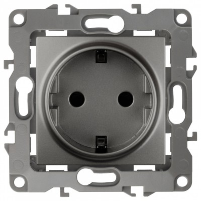 Розетка с заземлением, без рамки Эра Эра 12 12-2101-12