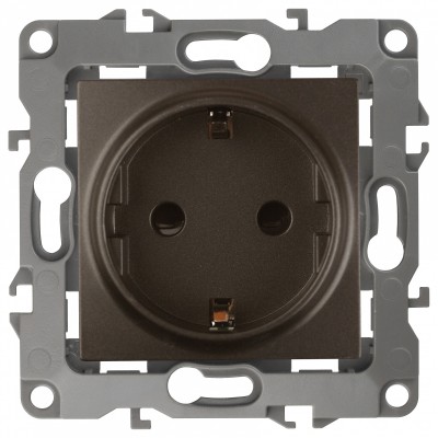 Розетка с заземлением, без рамки Эра Эра 12 12-2101-13