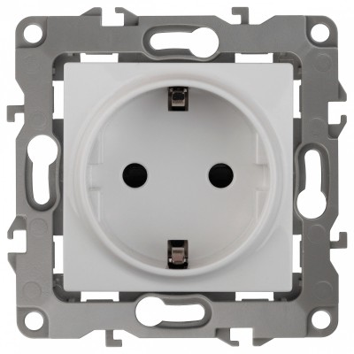 Розетка с заземлением, без рамки Эра Эра 12 12-2111-01