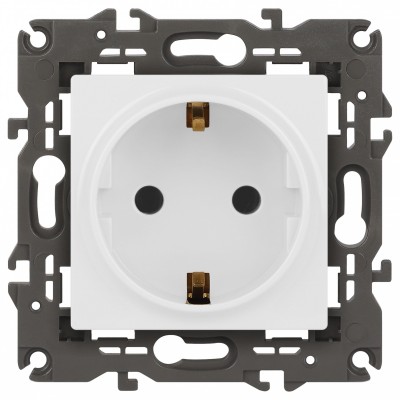 Розетка с заземлением, без рамки Эра Эра Elegance 14-2101-01
