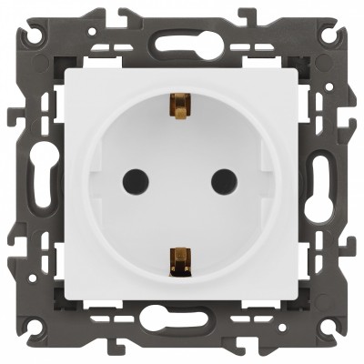 Розетка с заземлением, без рамки Эра Эра Elegance 14-2101-01М
