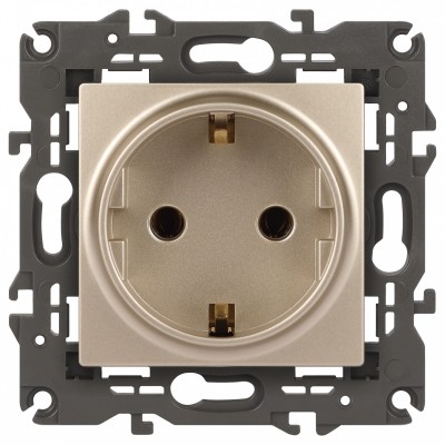 Розетка с заземлением, без рамки Эра Эра Elegance 14-2101-04