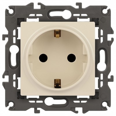 Розетка с заземлением и со шторкой, без рамки Эра Эра Elegance 14-2102-02