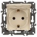 Розетка с заземлением и со шторкой, без рамки с крышкой Эра Эра Elegance 14-2103-02