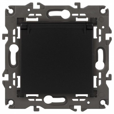 Розетка с заземлением и со шторкой, без рамки с крышкой Эра Эра Elegance 14-2103-05