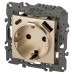 Розетка с заземлением и со шторкой и 2хUSB, без рамки Elegance 14-4108-04