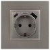 Розетка с заземлением и со шторкой и 2хUSB, без рамки Эра Эра Elegance 14-4108-16