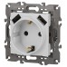 Розетка с заземлением и со шторкой и 2хUSB, без рамки Эра Эра Elegance 14-4109-01М