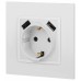 Розетка с заземлением и со шторкой и 2хUSB, без рамки Эра Эра Elegance 14-4109-01М