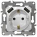 Розетка с заземлением и со шторкой и 2хUSB, без рамки Эра Эра Elegance 14-4109-04