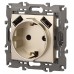 Розетка с заземлением и со шторкой и 2хUSB, без рамки Эра Эра Elegance 14-4109-04