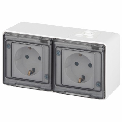 Розетка с заземлением и со шторкой, с крышкой Эра Эра Эксперт 11-2504-01
