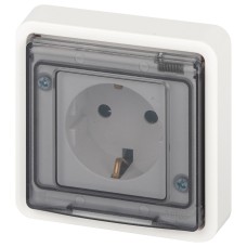 Розетка с заземлением и со шторкой, с крышкой Эксперт 11-2522-01