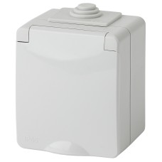 Розетка с заземлением и со шторкой, с крышкой Эксперт 11-2602-03