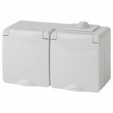 Розетка с заземлением и со шторкой, с крышкой Эксперт 11-2604-03