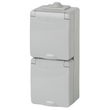 Розетка с заземлением и со шторкой, с крышкой Эксперт 11-2608-03