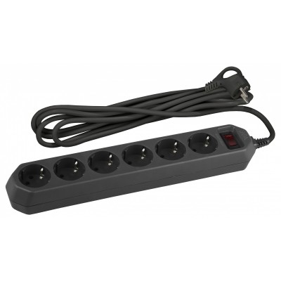 Удлинитель с выключателем Эра  USF-6es-5m-B-BOX