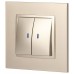 Выключатель двухклавишный с подсветкой без рамки Elegance 14-1105-04